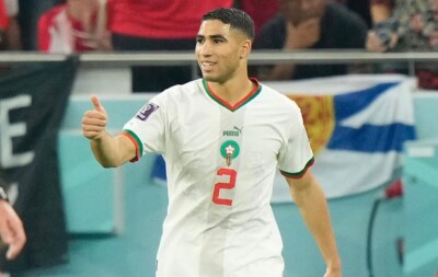 Achraf Hakimi em jogo na Copa do Mundo