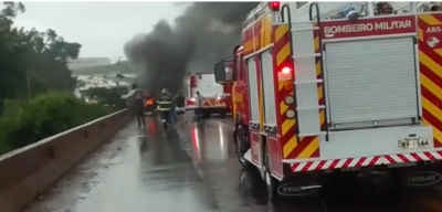 Acidente causa incêndio na BR 153, em Itumbiara