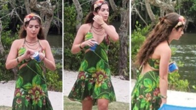 Jade Picon grava cenas de 'Travessia' na Baixada Fluminense com novo figurino e cabelo; veja fotos (Foto: Reprodução/Instagram/Michael Paschoal)
