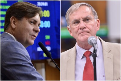 Posse: Caiado, Bruno Peixoto e Gomide discursam