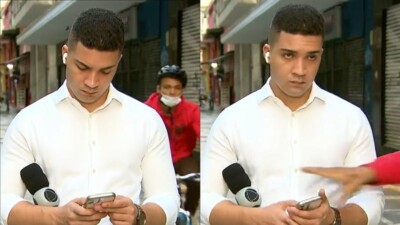 Câmeras da emissora flagraram todo a ação Jornalista da Record sofre tentativa de assalto durante reportagem; assista ao vídeo