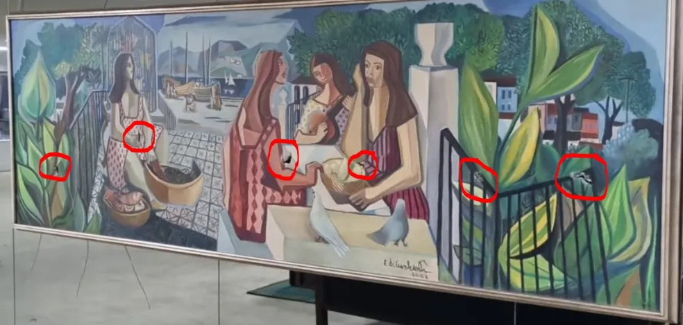 Entre os itens vandalizados em atos golpistas no Palácio do Planalto está o quadro 