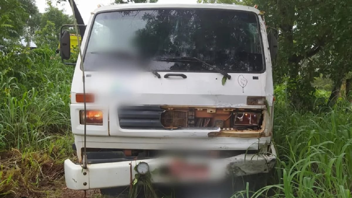 Motorista do caminhão não possui Carteira Nacional de Habilitação (CNH) e fugiu do local após o acidente
