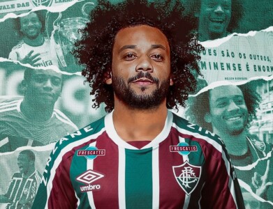 Arte de apresentação do lateral Marcelo no Fluminense