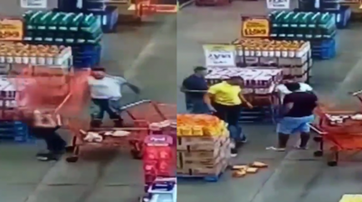 Mulher golpeada com carrinho de compras em um supermercado de Santo Antônio do Descoberto diz que está com medo de andar na rua