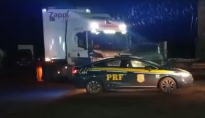 Caminhoneiro bêbado foi denunciado por colegas fazer zigue-zague na BR-153, entre Morrinhos e Goiatuba (Foto: PRF)