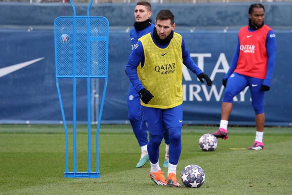 Messi em treino no PSG