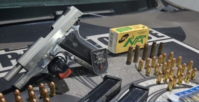 PM apreendeu uma arma, carregadores e munições Homem é preso após tentar matar a tiros em distribuidora de bebidas, no Setor Universitário