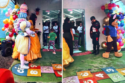 Creche alvo de ataque em SC reabre com muro mais alto e balões Crianças foram recebidas por pessoas fantasiadas; PM dará suporte por 15 dias