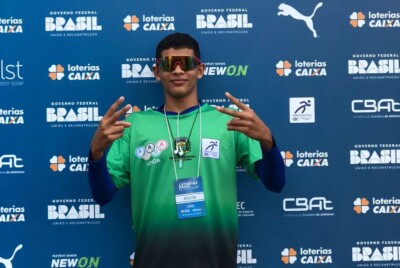 Maurício Souza que disputou a prova do Brasileiro Sub-20 de atletismo descalço