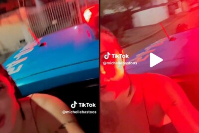 Mulher viraliza ao mostrar passeio sentada em janela de carro da PM no RJ Procedimento apuratório foi aberto para investigar caso