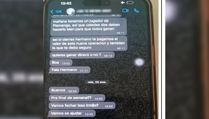 Conversa em que apostador cita o Flamengo (Foto: Reprodução)