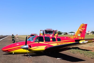 Avião dos Bombeiros sofre pane durante pouso em Rio Verde