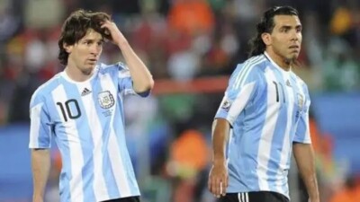 Messi e Tevez na seleção argentina