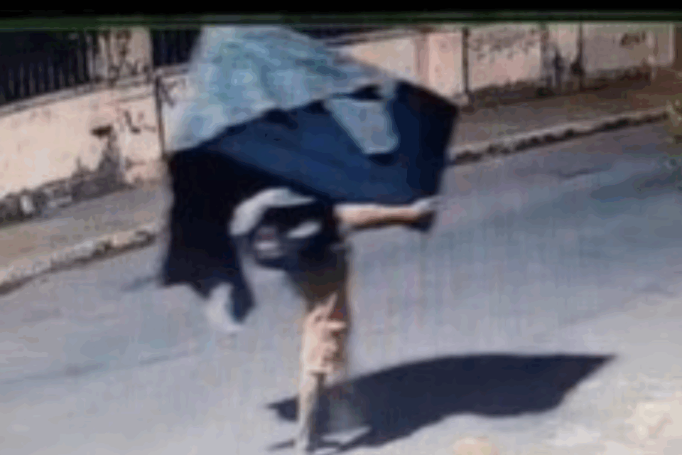 Homem é preso por furtar TV, celulares e notebook de escola em Goiânia (Foto: Reprodução)