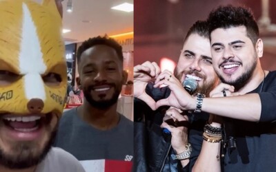 Dupla Zé Neto e Cristiano vai produzir primeira música de ex-morador de rua goiano Thiago teles foi descoberto pelo adm da Goiânia Mil Graus