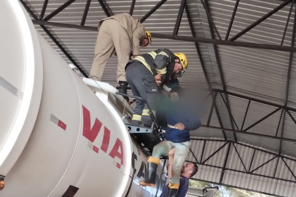 Rio Verde: homens entram em tanque de combustível vazio, passam mal e precisam de resgate