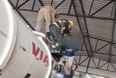 Rio Verde: homens entram em tanque de combustível vazio, passam mal e precisam de resgate