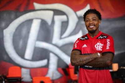Atacante Marinho, na apresentação do Flamengo