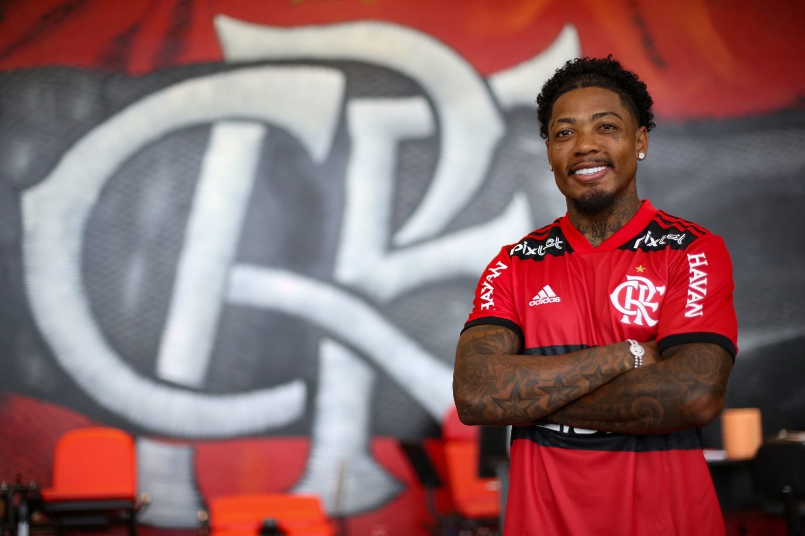 Atacante Marinho, na apresentação do Flamengo
