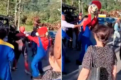 Homem-Aranha, Pantera Negra e Super Mario trocaram socos em feira turística na cidade serrana do Rio Após briga heróis de trenzinhos