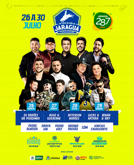 Além dos shows, o evento terá rodeio, prova de laço e domingueira automotiva