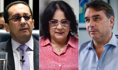 Kajuru, Damares e Flávio Bolsonaro estão na mira do Conselho de Ética do Senado (Foto: reprodução/O Globo)