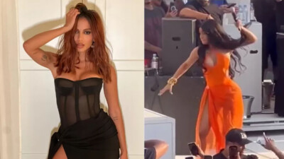 Anitta defende Cardi B por jogar microfone em fã após ser atingida por um copo de bebida