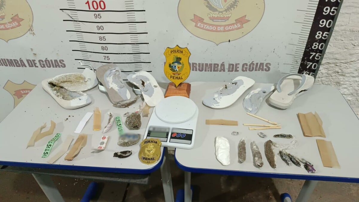 Duas mulheres são presas ao tentarem entrar no presídio de Corumbá de Goiás com droga Ilícitos estavam camuflados em chinelos de borracha