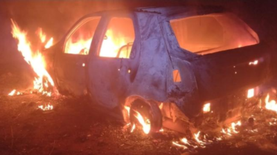 Casal é preso após roubar e atear fogo em carro de taxista em Iporá