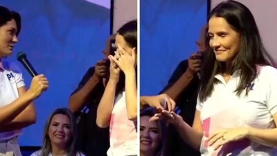 Michelle Bolsonaro pede que deputada retire prótese ocular durante evento do PL Mulher "Eu amo vê-la sem prótese, gente", disse