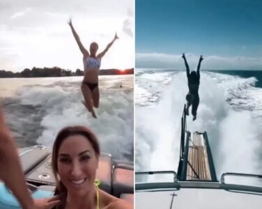Salto de barco: desafio no TikTok já matou ao menos quatro pessoas velocidade da lancha combinada com a água cria uma pista concreto