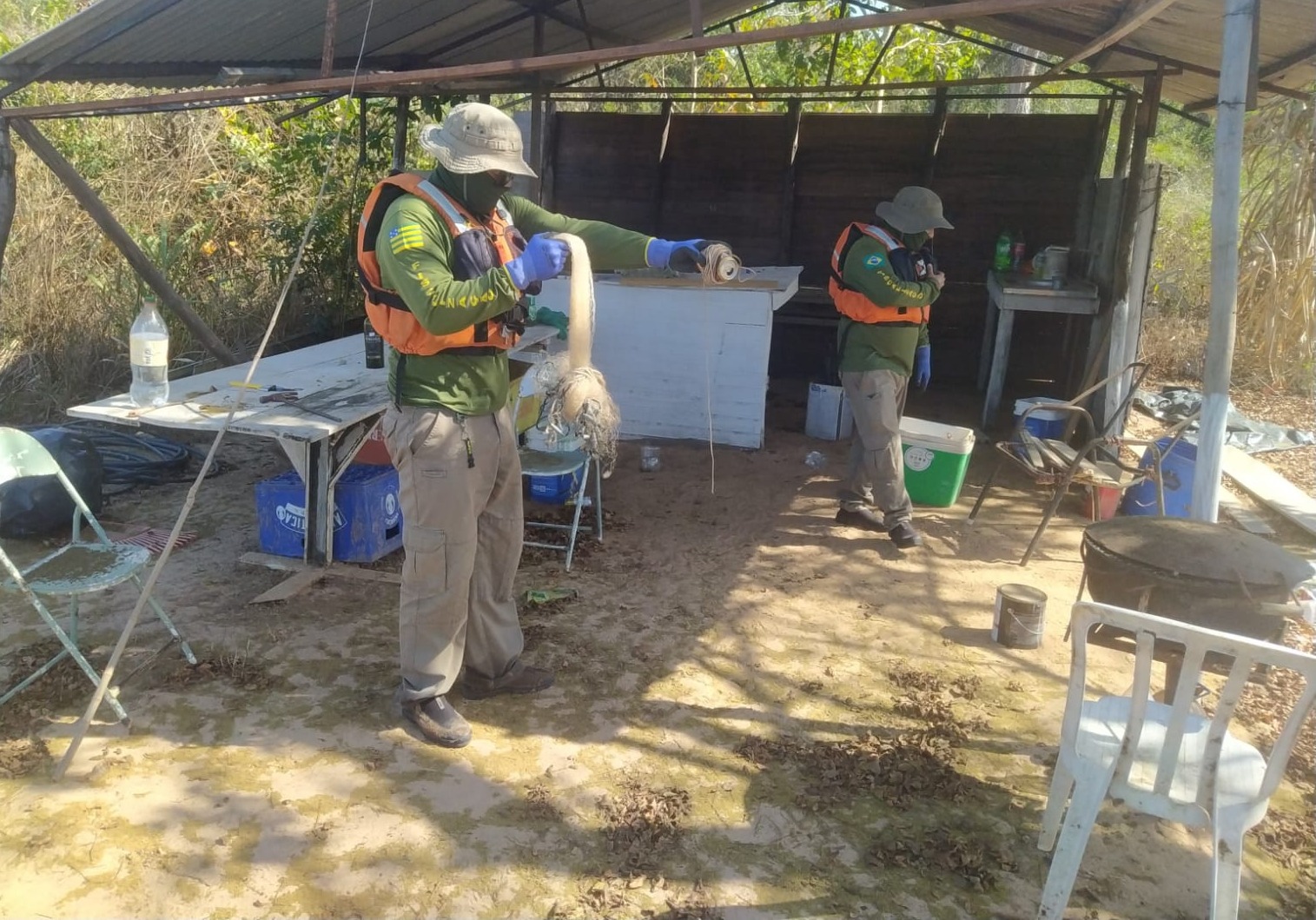 Operação da Semad contra pesca ilegal no Araguaia (Foto: Divulgação)