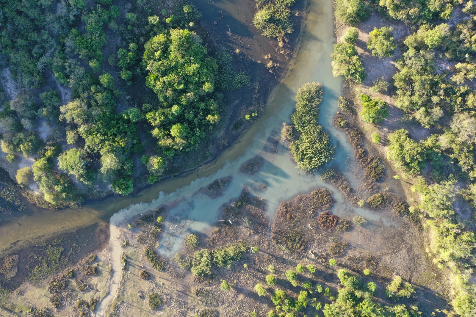 Foto tirada por fiscais da Semad após rompimento da barragem (Foto: Divulgação)