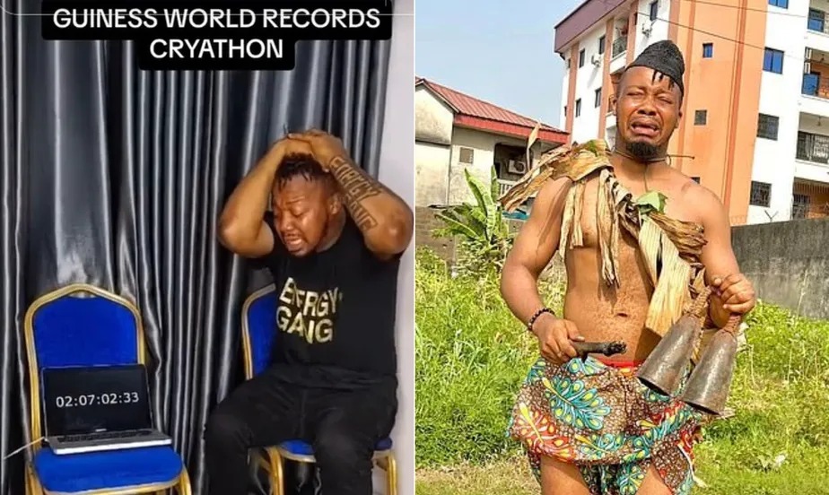 Nigeriano fica cego após maratona de chorar Ao tentar bater um recorde do Guiness World Record, Tembu Ebere sofreu dores e cegueira parcial