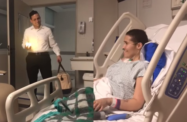 Homem faz último jantar para esposa hospitalizada e comove web; vídeo Carlos Eduardo Silva surpreendeu a amada Jusley