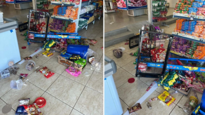 Homem é preso após destruir com facão mercadorias de comércio, em Goiânia