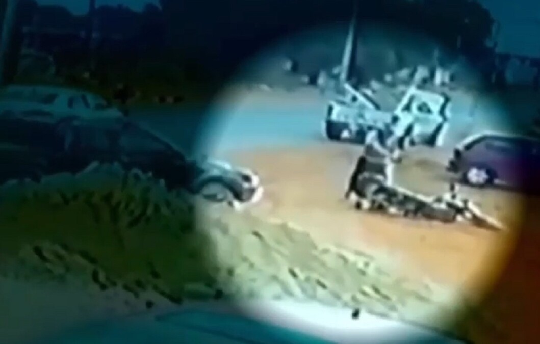 Tiro contra motociclista em Luziânia (Foto: Reprodução)