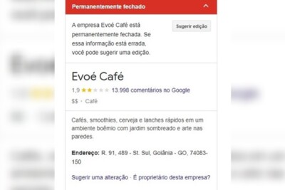 Após polêmica com Uber, Evoé Café aparece "permanentemente fechada" no Google
