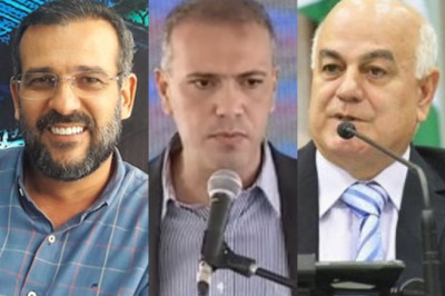 Renato de Castro, Leonardo Menezes e Helio de Sousa, os três primeiros colocados na pesquisa estimulada para prefeito de Goianésia (Fotos: Divulgação)