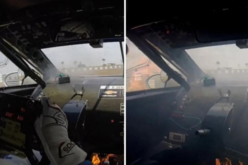 Carro de piloto da Stock Car pega fogo durante treino em Goiânia