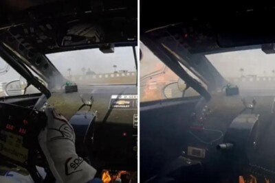Carro de piloto da Stock Car pega fogo durante treino em Goiânia