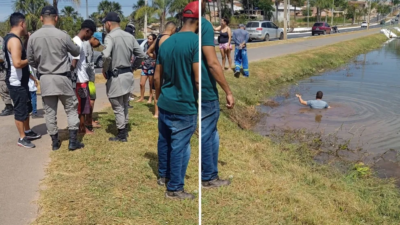 Motorista persegue dupla suspeita de roubo e os derruba de moto em Senador Canedo
