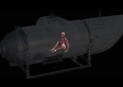Submarino Titan: animação 3D mostra reação do corpo humano em implosão; vídeo Compressão foi equivalente à de explosão de 50 kg de TNT