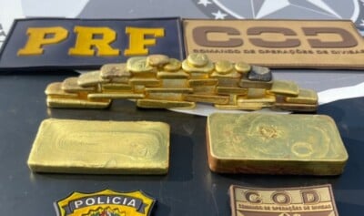 COD e PRF apreendem R$ 1,5 milhão em barras de ouro Homem foi autuado em flagrante por crime de transporte ilegal de matéria da União