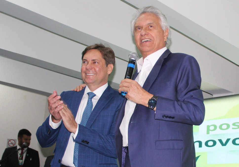 Governador Ronaldo Caiado e presidente da Assembleia Legislativa, Bruno Peixoto