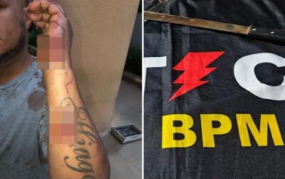 Irmãos tentam matar homem com facão após ele negar pedaço de carne, em Aparecida de Goiânia