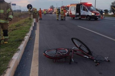 Foto do local do acidente (Crédito: Corpo de Bombeiros do DF)