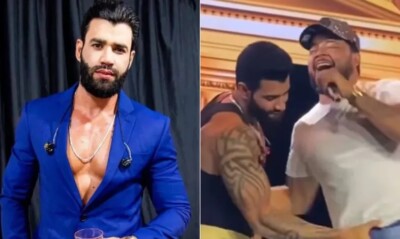 Vídeo de Gusttavo Lima tocando partes íntimas de cantor atinge quase 2 mi de vizualizações Cena aconteceu com a dupla Jhonny & Rahony