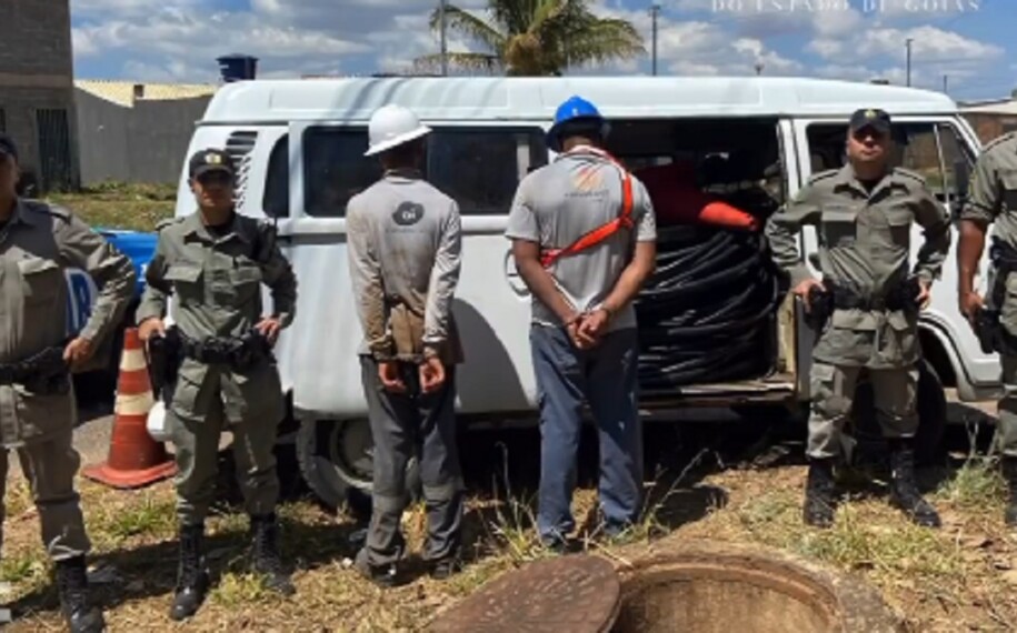 Bandidos se passam por funcionários de empresa de telefonia para roubar cabos, mas são presos em Luziânia